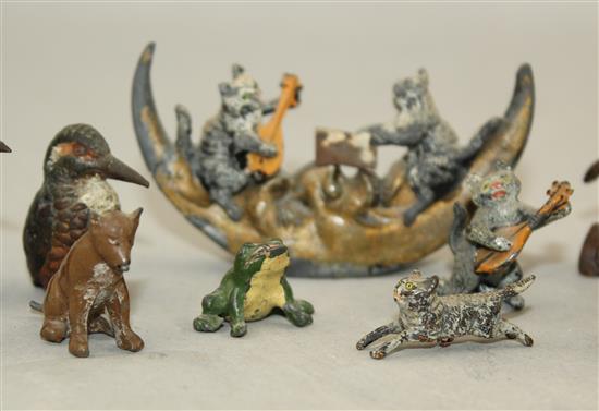 A miniature Austrian cold painted bronze Bulldog, Bulldog 2in.